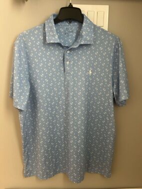 Polo Men's Light Blue Anchor Print Shirt